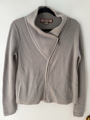 Beyond Threads Women s XS Sweater Alpaca Wool Blend Full Zip Gray Long Sleeve