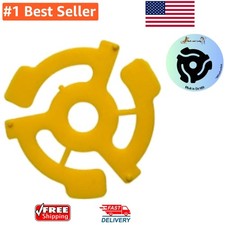 Snap-In Yellow 45 RPM Vinyl Record Adapters - Compatible with All Turntables