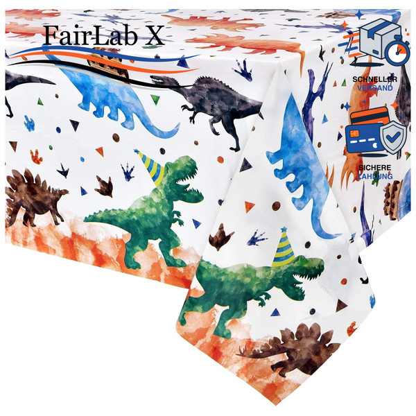 Dinosaurier Tischdecke 137X274Cm Geburtstagsdekoration FüR Kinder Jungen Dino-image