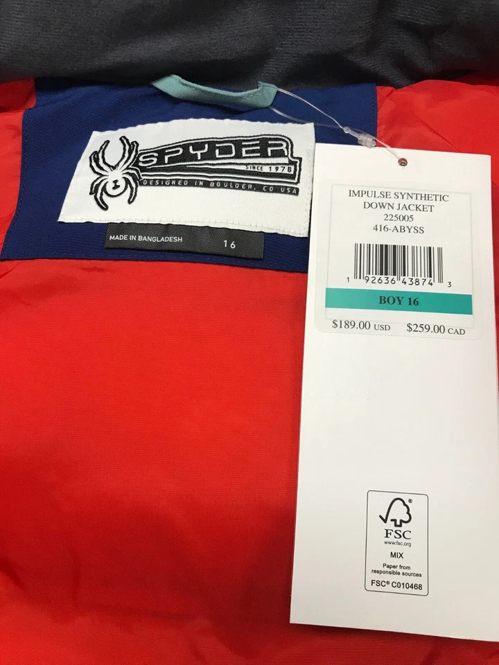 Chaqueta de esquí Spyder Impulse aislada Abyss AZUL para niño $189, talla: 16 Foto 2 de 4