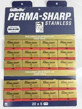 100 Perma Sharp Stainless Double Edge Safety Razor Shaving Blades Made In Russia
