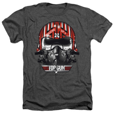 TOP GUN GOOSE HELMET Licensed Adult Men's Heather Tee Shirt SM-3XL