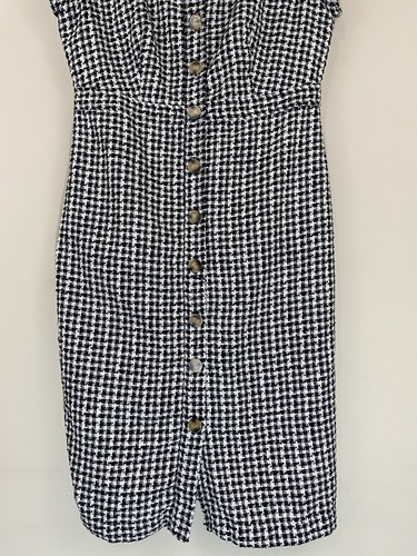 NWT $149 Ann Taylor Gingham Tweed Button Front Sheath Dress Women’s Size 8 - Picture 5 of 10