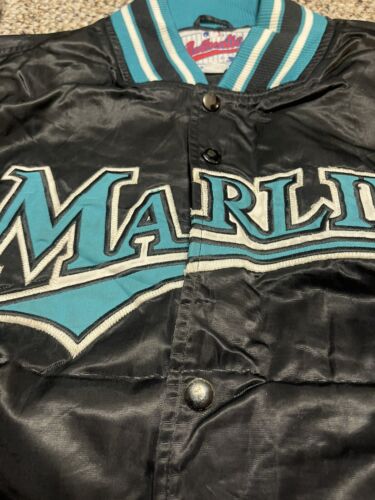 Florida Marlins Satin Jacket Diamond Collection by Starter Size XXL Vintage - Picture 4 of 8