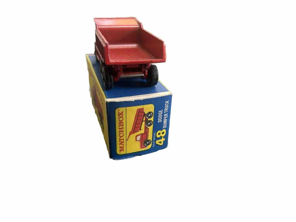 Camión volquete Dodge Matchbox Lesney vintage #48 rojo en caja original Foto 4 de 4