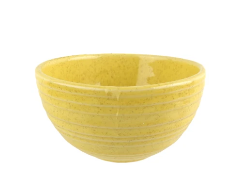 Vtg McCoy Pottery Small Yellow Speckled Ringware Beehive Mixing Bowl 2.75 x 5"