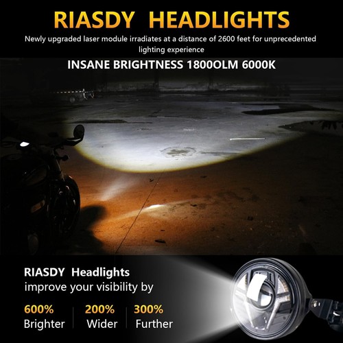 7 inch Motorcycle LED Headlight with Housing Bucket & Bracket White DRL Amber... - Picture 4 of 7