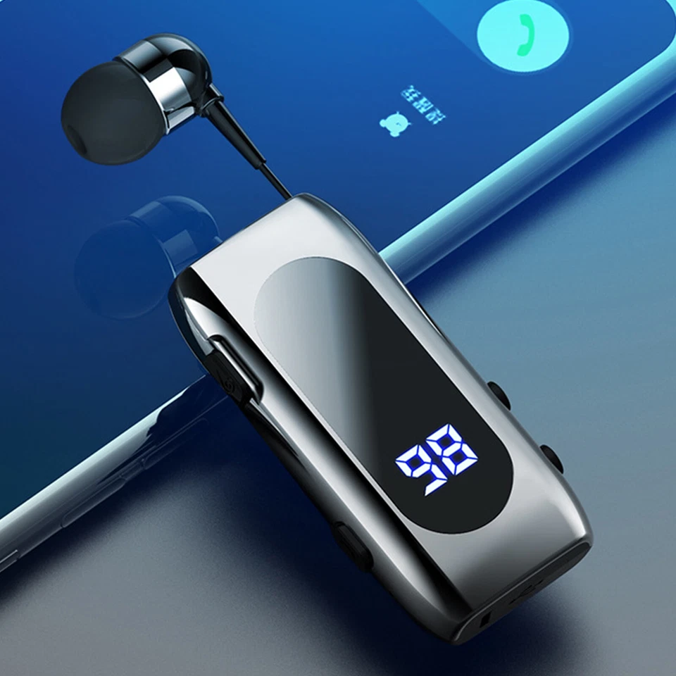 无线蓝牙 V5.2 耳机 可伸缩电缆 耳内 单运动耳机 — 第 2/4 张图片