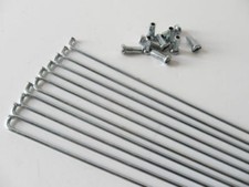 10 RAGGI 245 MM IN ACCIAIO ZINCATI CON NIPPLES PER BICI BICICLETTA RAGGIO