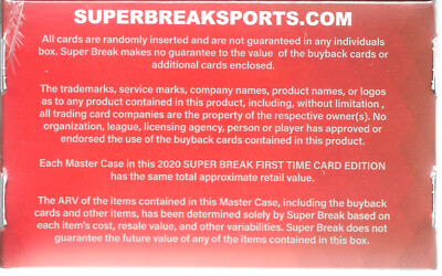 2020 FIRST Time Card Edition Trading Card Box 1 BuyBack Graded Card Per Box  | eBay
