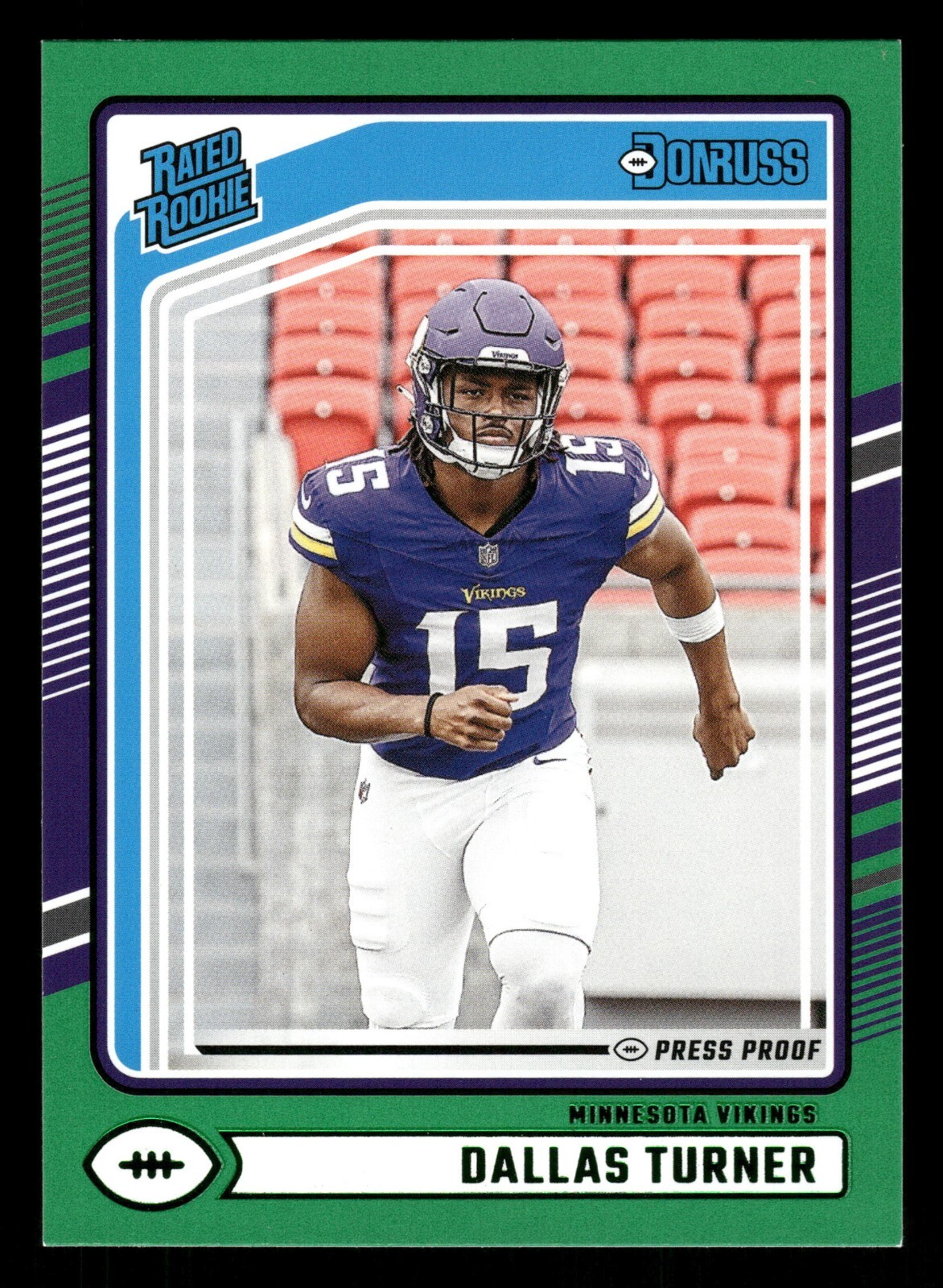 2024 Panini Donruss - Rated Rookie #331 Dallas Turner Green Press Proof