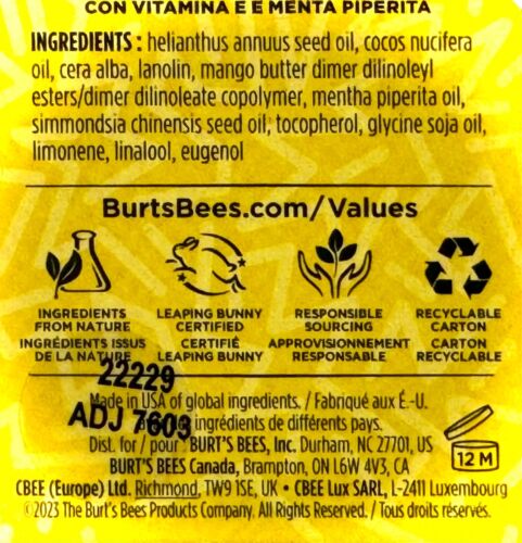 Burt’s Bees - Original Bienenwachs feuchtigkeitsspendender Lippenbalsam Dose 8,5 g-0,3 oz - Hergestellt in den USA - Bild 6 von 8