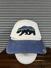 Patagonia Bear Hat Cap Snap Back Adult One Size Blue Trucker Mesh Fitz Roy