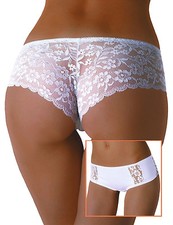 Sexy White Lace Boyshort Panties  Briefs Sheer Floral Lingerie – Kinga