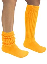 Gold Slouch to Knee Socks Hooters Uniform Workout Soccer Run Warm Cozy Long