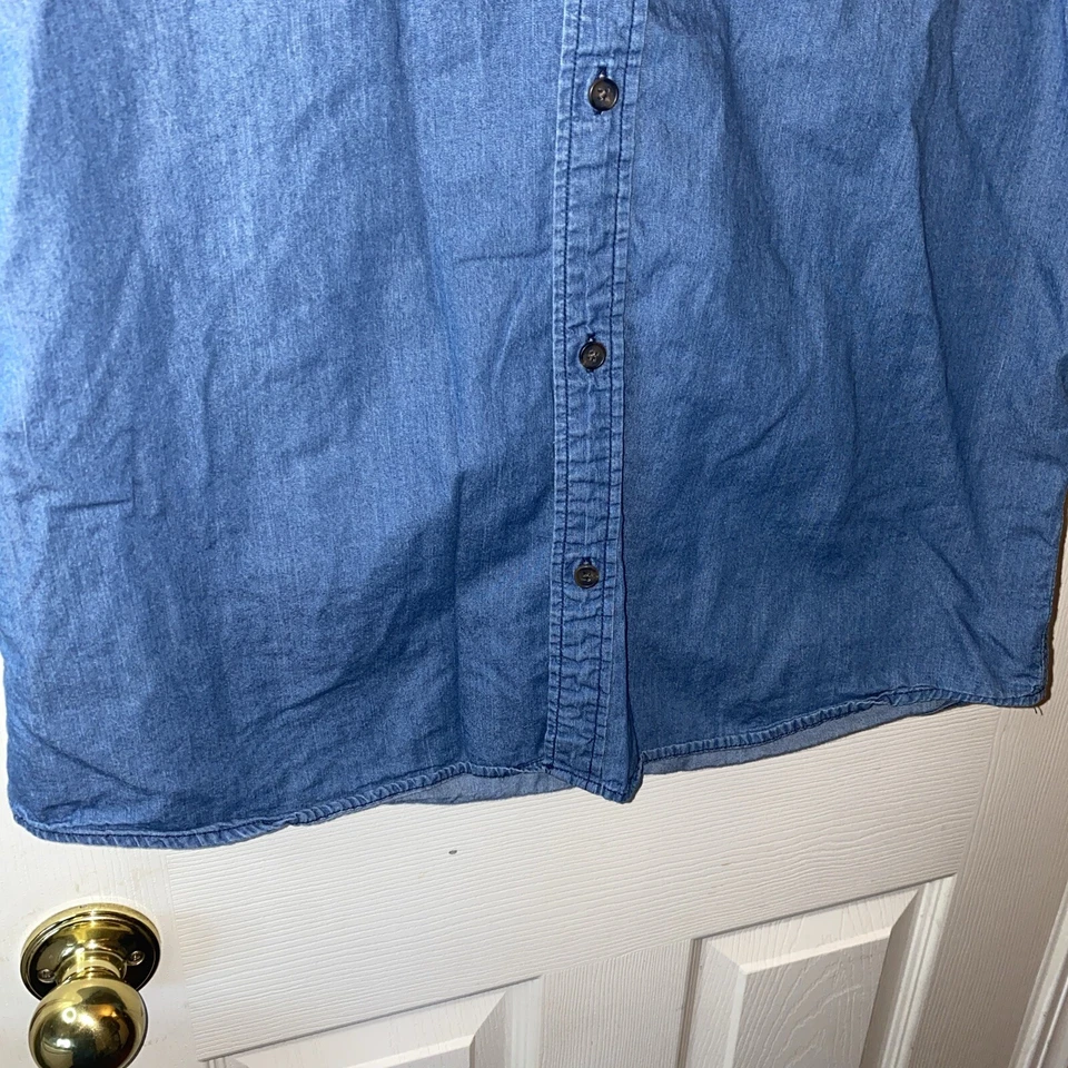 Camisa masculina 19 Ninety One G GRANDE com botões bolso cambraia casual manga curta - Imagem 2 de 4