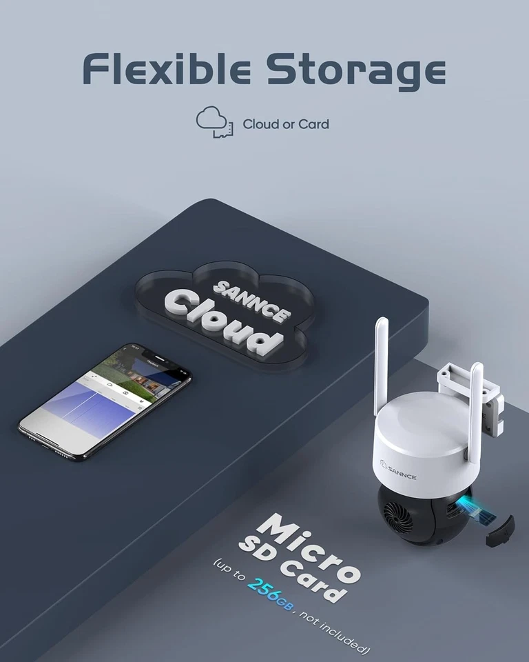 Cámara de Seguridad SANNCE Inalámbrica 4MP, 350° Pan 90° Inclinación 16x Zoom Digital CCTV IP Foto 2 de 4