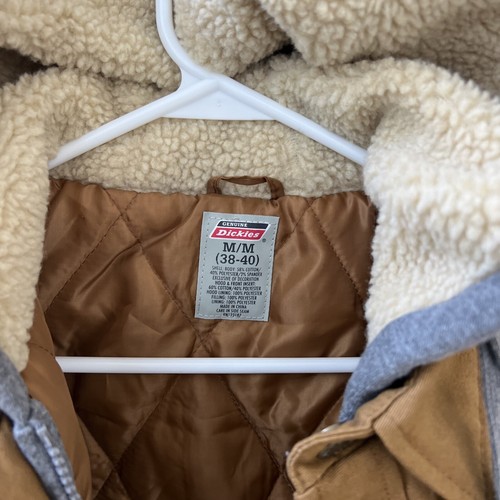 Original Dickies Herren Flex Tan Canvas Hemd Jacke mit Sherpa Kapuze Gr. M - Bild 6 von 12