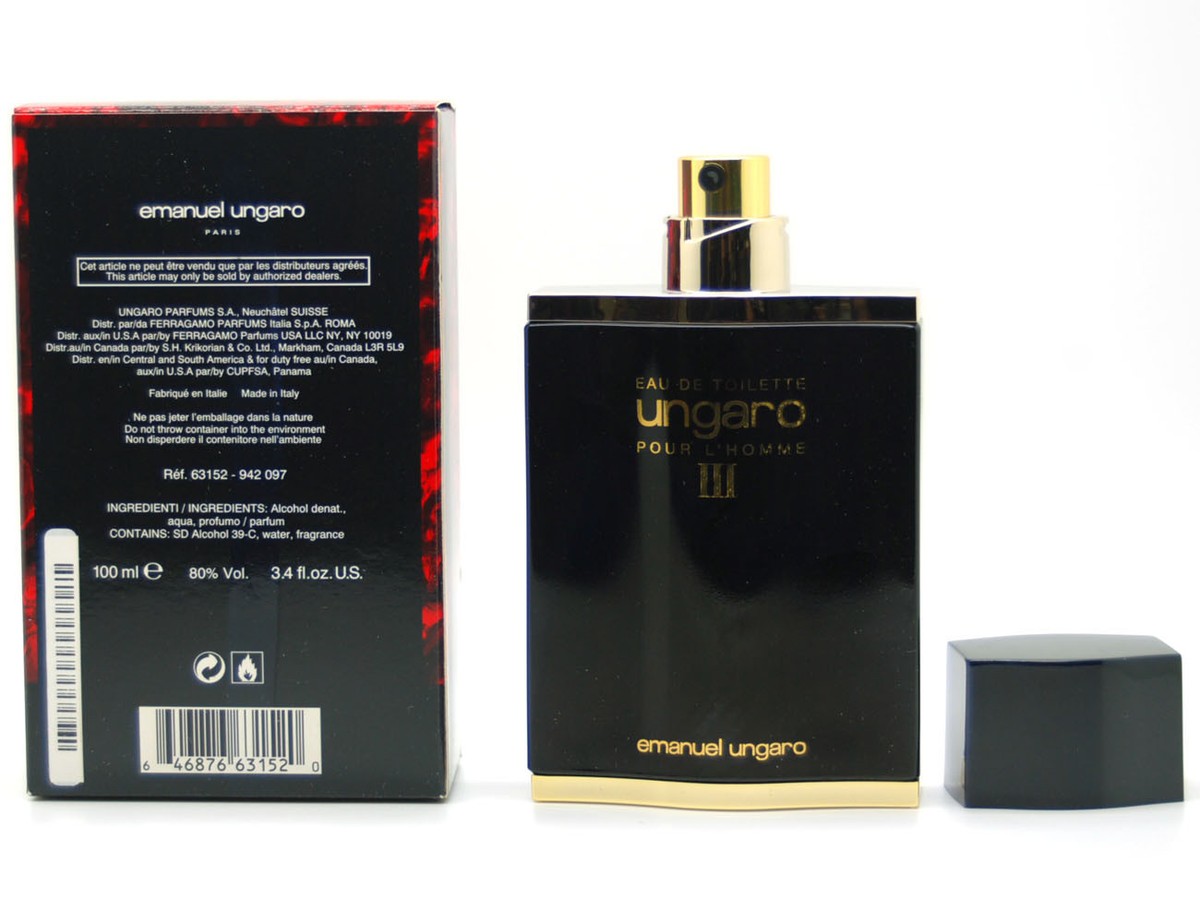 emanuel ungaro US3P02BLACK 関税送料込 Ungaro III by Emanuel Ungaro 3.4 oz Eau De Toilette Spray
