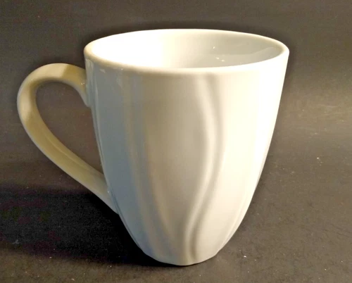 Corelle Swept White porelain mug 4.5" tall