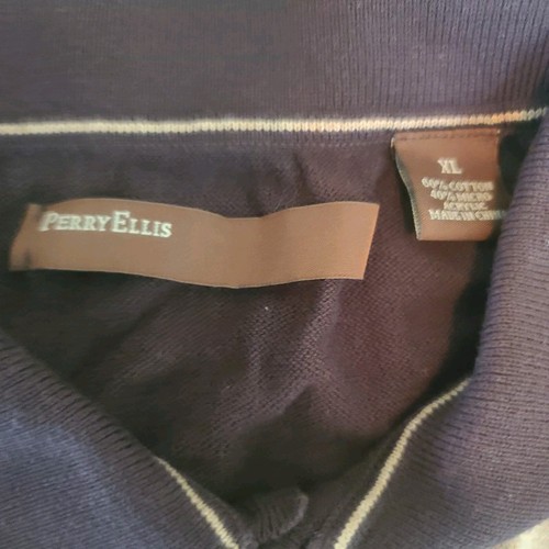 Perry Ellis Mens Brown Extra Large Argyle Pullover Sweater Preppy - Picture 4 of 7