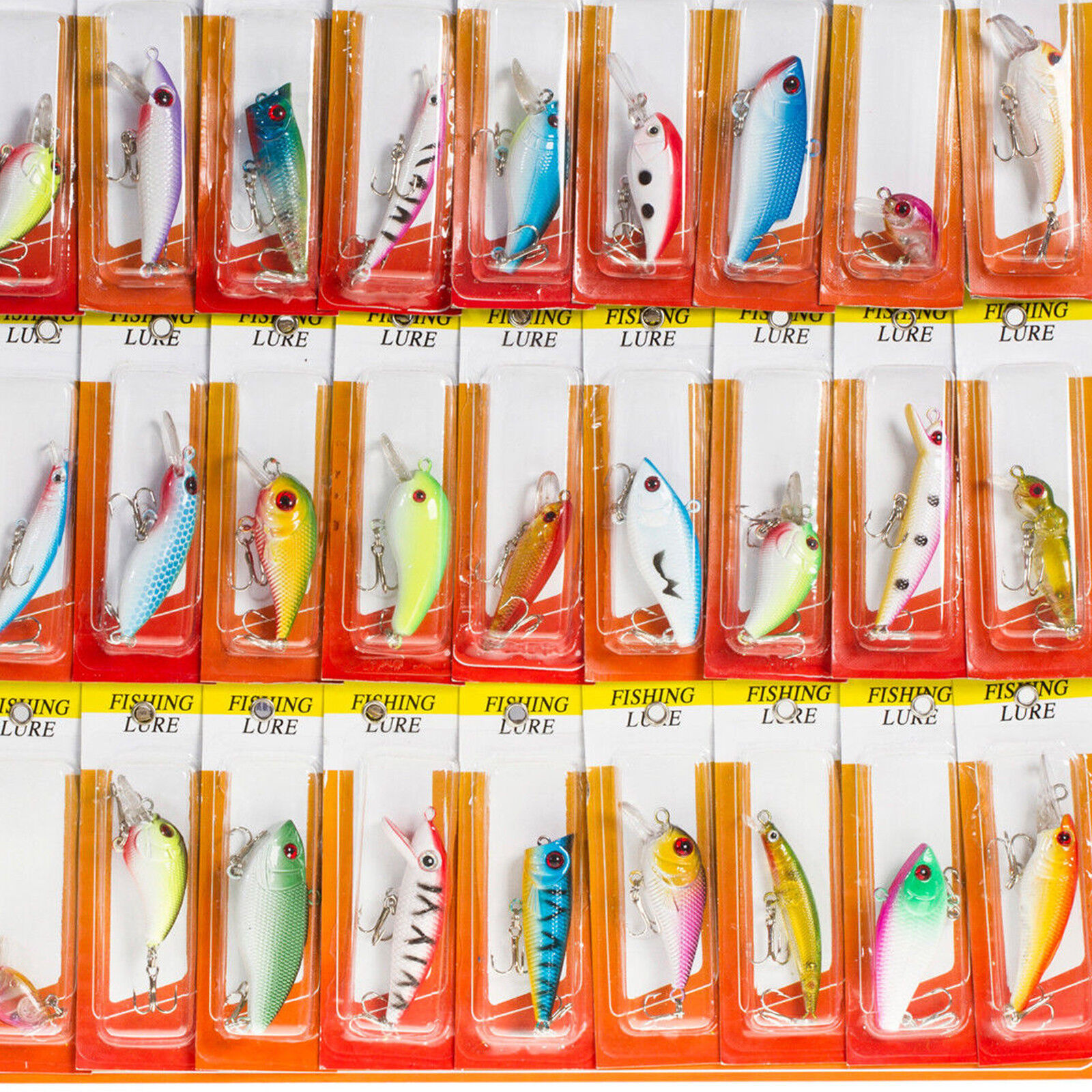 USA Lot 30 pcs Kinds of Fish Fishing Lures Crankbaits Hooks Minnow Baits Tackle