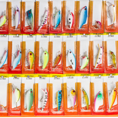 USA Lot 30 pcs Kinds of Fish Fishing Lures Crankbaits Hooks Minnow Baits Tackle - Picture 1 of 24