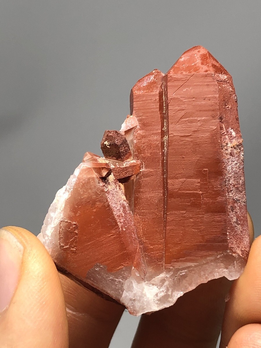 Red Quartz Crystal Point Morocco N35
