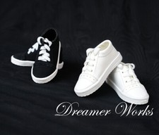 1/4 1/3 BJD Casual Board Shoes Sports Sneakers Simple Style Lace-up White/Black