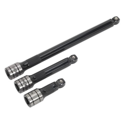 Sealey Premier Black Wobble/Rigid Extension Bar Set 1/2''Sq Drive 3pc AK7692