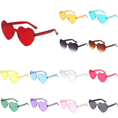NEW Women Men Party Love Heart Shape Trendy UV Sun glasses