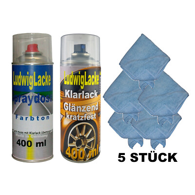 Autolackspray Monacoblau 249 für Opel & Klarlack a 400ml  FreiHaus & 5 Tücher