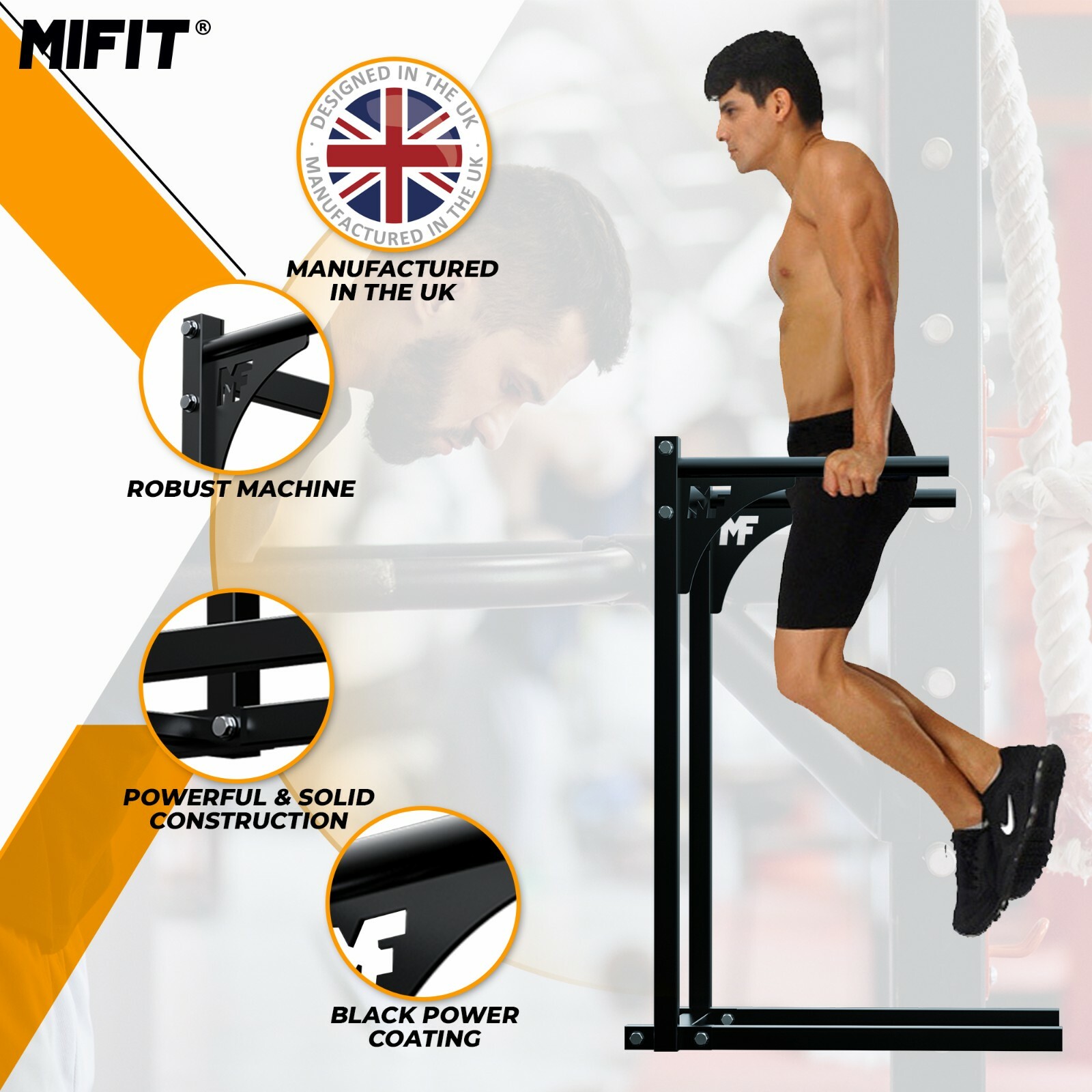 Heavy Duty Dip Machine Home Gym Trainer Parallel Fitness Station MyFit