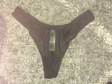 VS Halloween Studded Mesh High Leg Thong NEW SIZE Medium Black Spider