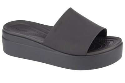 Badelatschen Damen, Crocs Brooklyn Platform Slide, Schwarz