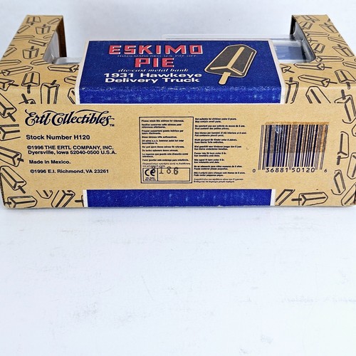 1931 Hawkeye Delivery Truck Bank Eskimo Pie Die Cast Metal Ertl 1996 Collectable - Picture 12 of 14