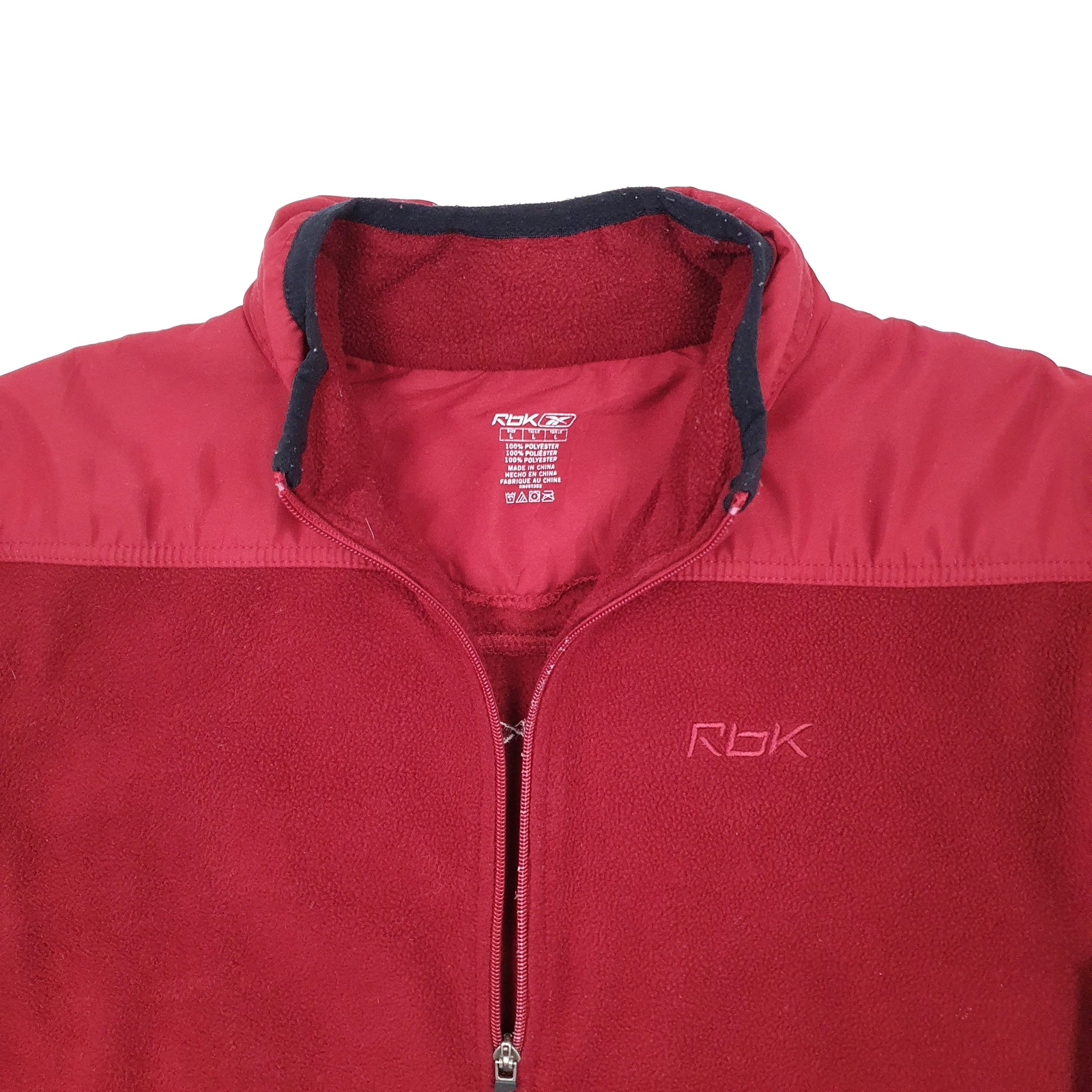 REEBOK Full Zip Hooded Polyester Fleece Jumper Mens M image 2