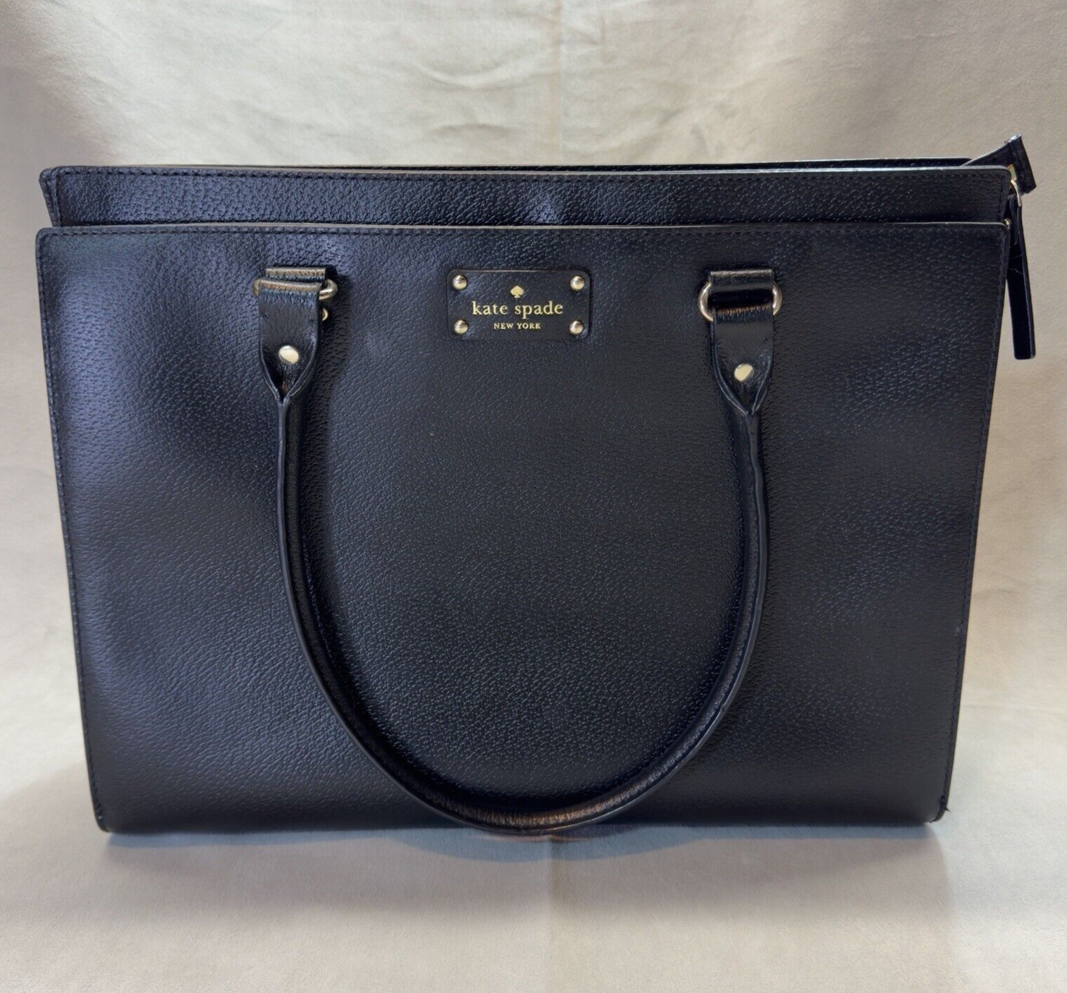 Kate Spade Leather Satchel Wellesley Durham Wkru2486 Black No