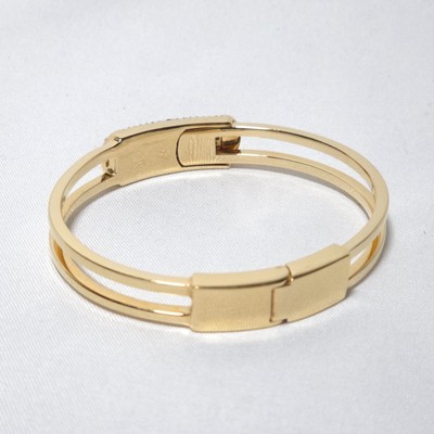 Henri Bendel Gold Tone Bangle Designer Bracelet Black  display picture 2