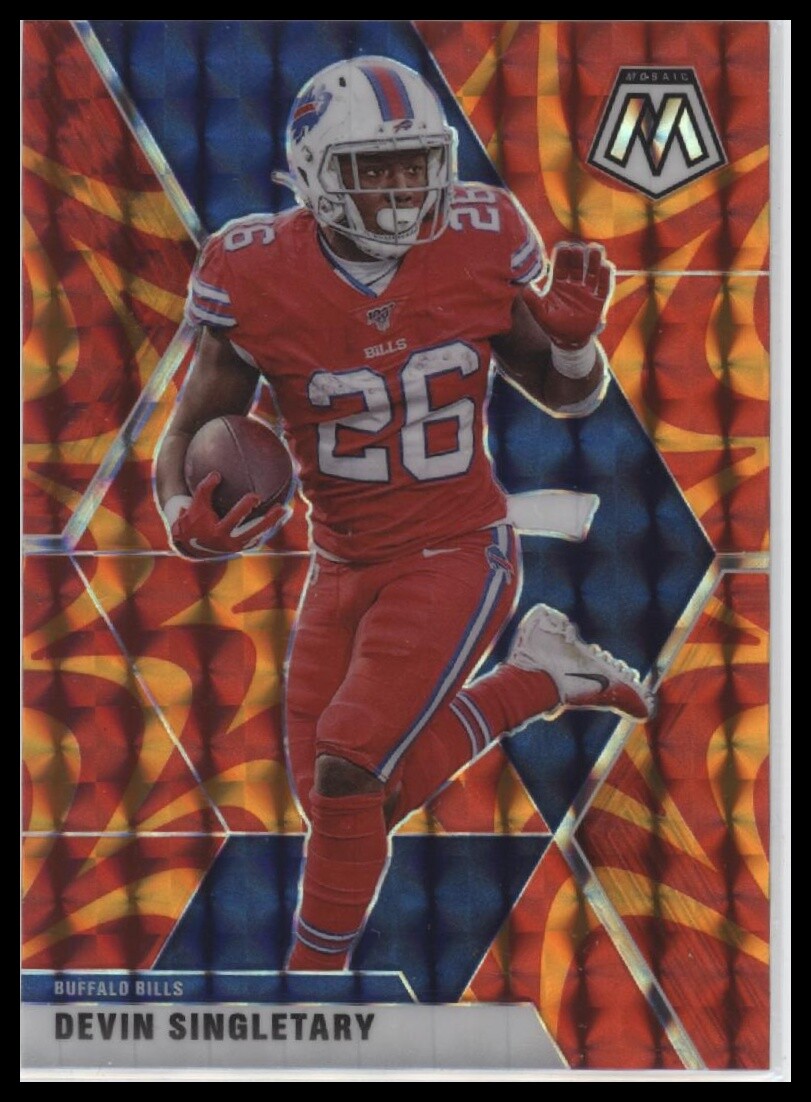 2020 Panini Mosaic #27 Devin Singletary Prizm Reactive Orange