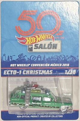 Green ECTO-1 Code-3 Hot Wheels 2018 Mexico Convention 1/10 RARE