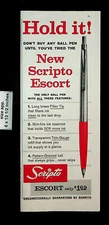 1960 Scripto Escort Ball Pen Vintage Print Ad 27715