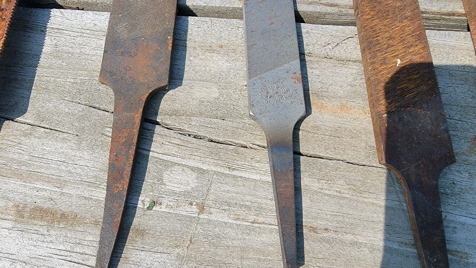 Lote de limas de metal vintage Nicholson Heller Bros Johnson Stokes raspador cuchillo fabricación 11 Foto 4 de 4