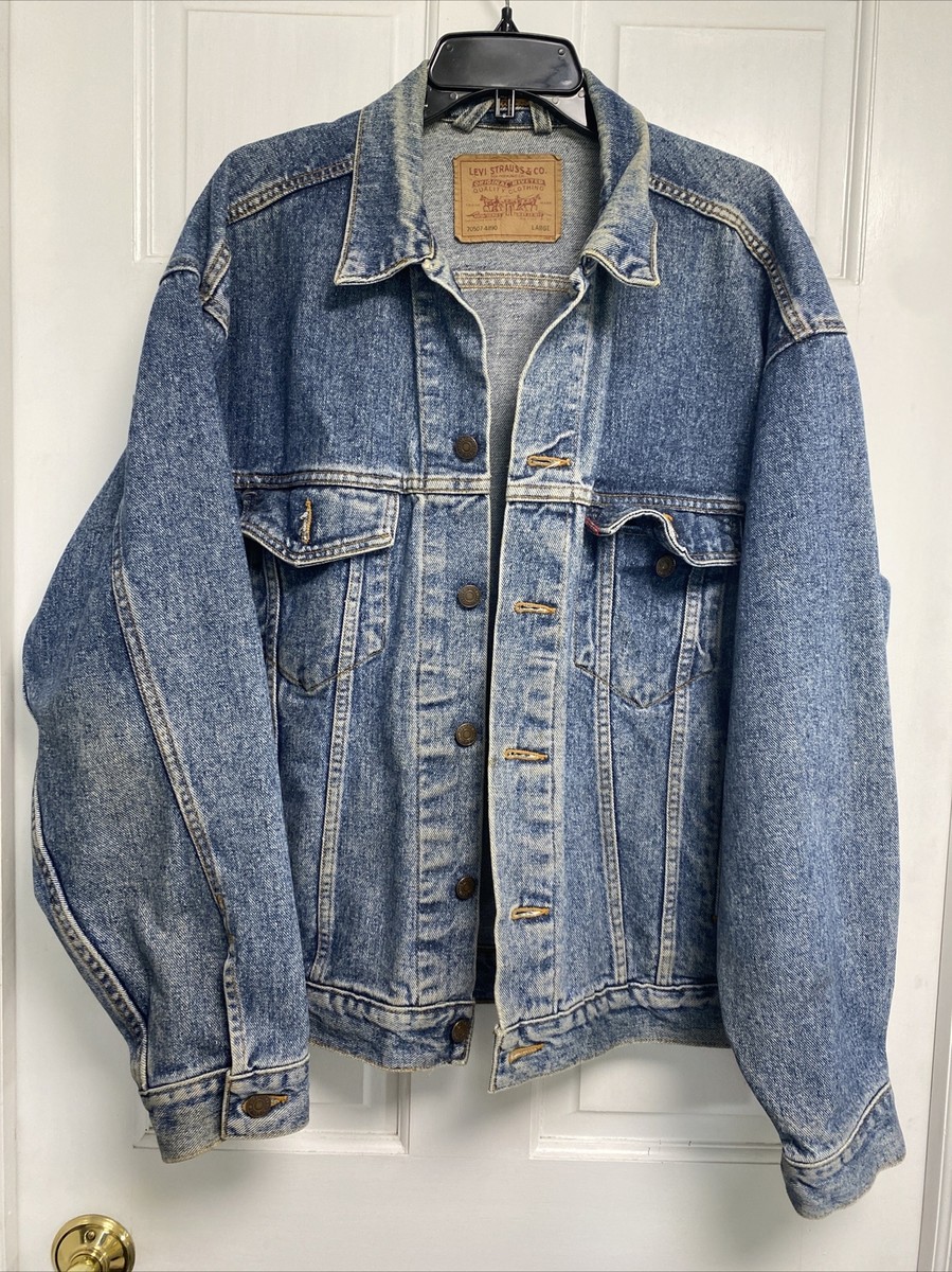 Levi's Blue Denim Jean Jacket Men's Large 70507-4890 Trucker USA