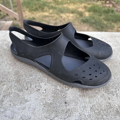 Women's Crocs Swiftwater Wave Black/Gray Mary Jane Sandals