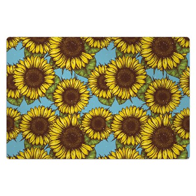 Bodenmatte 100x150 cm Vinylmatte Teppich Dekoration Retro Sonnenblume