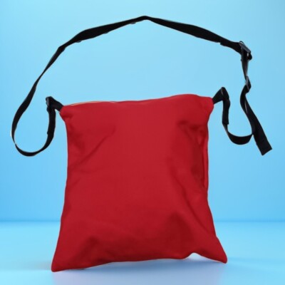 Unisex Red Cordura Shoulder Bag Artisan Made 11''x13''