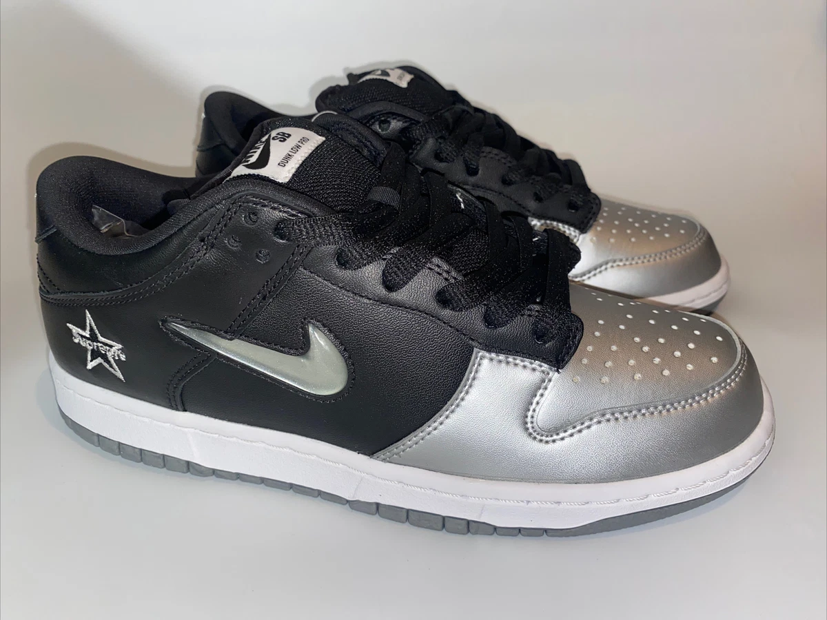 Nike sb dunk low outlet supreme jewel swoosh silver