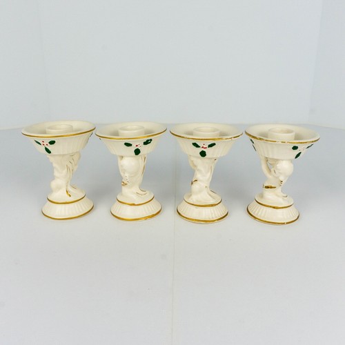Vintage Ceramic Cherub Candle Holders Figurines Noel Japan Commodore Set of 4 - Picture 3 of 23