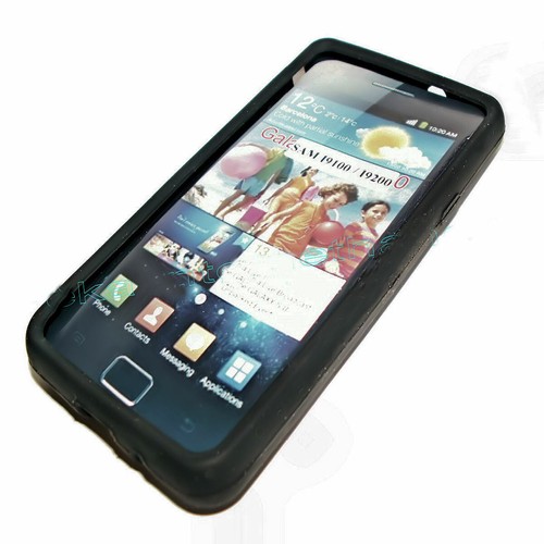 Silikon TPU Handy Cover Case Hülle Schale in Schwarz für Samsung i9100 Galaxy S2 - Picture 7 of 10